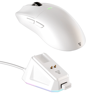 Mouse Inalámbrico Gamer Fantech TANTO E WG13E Recargable Dock RGB 12K DPI 5 Botones BT USB Blanco