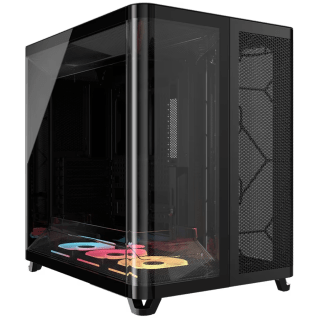 Gabinete CORSAIR AIR 5400 LX-R RGB iCUE LINK Mid Tower Triple Cámara 2x TG 3x Fan Negro