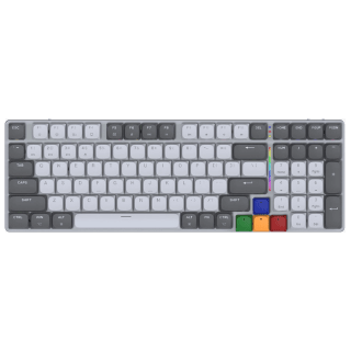 Teclado Mecánico Inalámbrico Fantech SUPER MAXFIT AIR99 MK916 Low Profile ARGB Gris Switch Red EN US