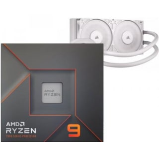 Procesador AMD Ryzen 9 7900X 5.6GHz Turbo + Corsair NAUTILUS 240 RS LCD White Water Cooler
