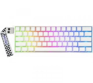 Teclado Magnetico Aula 60HE Mini PRO 8000Hz Wireless 2.4Ghz Bluetooth 5.0 White RGB USB-C