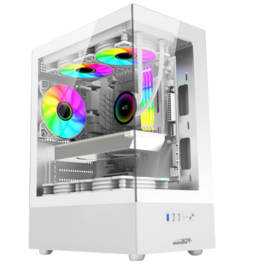 Gabinete Sentey H10 TG C/Coolers x5 ARGB Vidrio Templado White