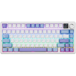 Teclado Mecánico Aula F75 Max Light Blue White Reaper Switch Inglés Wireless Light Blue White Purple RGB