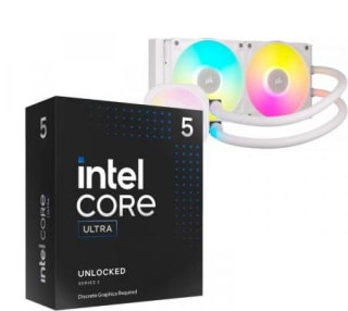 Procesador Intel Core Ultra 5 245KF 5.2Ghz Turbo + Corsair ICUE TITAN LINK 240 RX RGB White Water Cooler