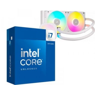 Procesador Intel Core i7 14700K 5.6GHz Turbo + Corsair ICUE TITAN LINK 240 RX RGB White Water Cooler