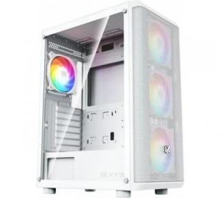 Gabinete XYZ Airone 60 Mesh White 4x120mm ARGB Fans USB-C Vidrio Templado