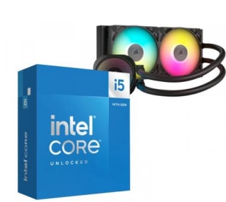 Procesador Intel Core i5 14600K 5.3GHz Turbo + Corsair ICUE TITAN LINK 240 RX RGB Water Cooler
