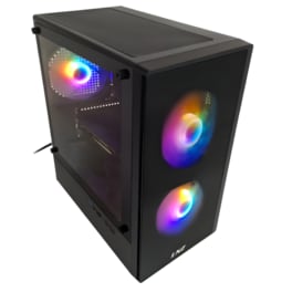 Gabinete Lnz M10 TG C/Coolers x3 FRGB Vidrio Templado
