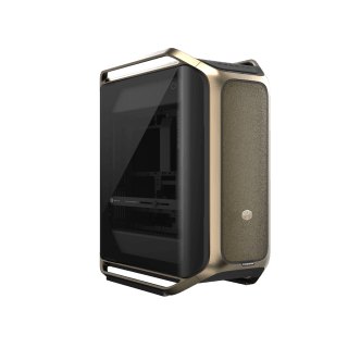 Gabinete Cooler Master Cosmos Alpha Gold Full Tower 3 Fans Tempered Glass Logo Bañado en Oro 24K s/Fuente