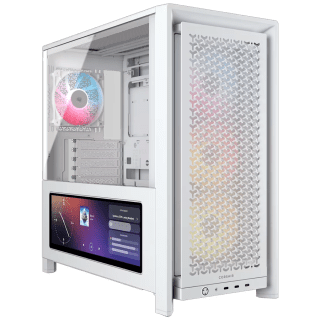 Gabinete CORSAIR FRAME 4000D LCD RS ARGB Premium Mid Tower E-ATX Monitor 14.5" TG 4x Fan PWM Blanco