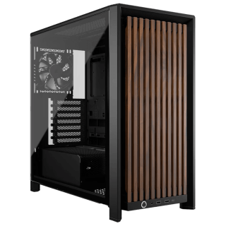 Gabinete CORSAIR FRAME 4000D WOOD RS Mid Tower E-ATX TG 4x Fan PWM InfiniRail Negro Madera Nogal