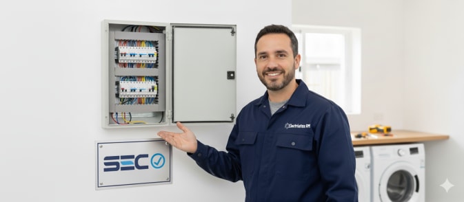 Técnico certificado SEC trabajando