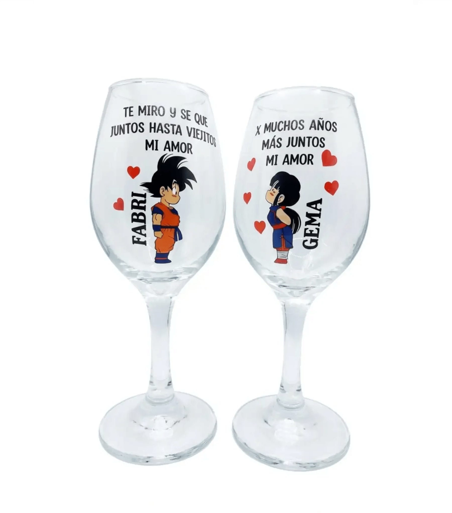 Regalo Romántico Personalizado - Juntos Hasta Viejito - copas perosnalizadas para aprejas - izeta studio