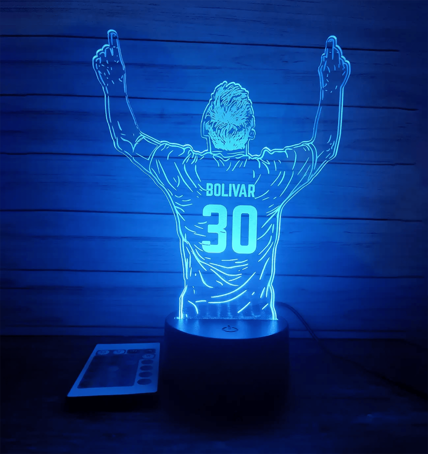 Lámpara LED 3D Messi Campeón | Luz Nocturna Fútbol Personalizada - Producto personalizado - Izeta Studio
