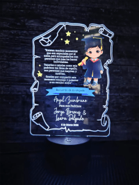 Lámpara LED Personalizada de Graduación 2026 - Recuerdo Acrílico Grabado para Padrinos y Familia - Producto personalizado - Izeta Studio