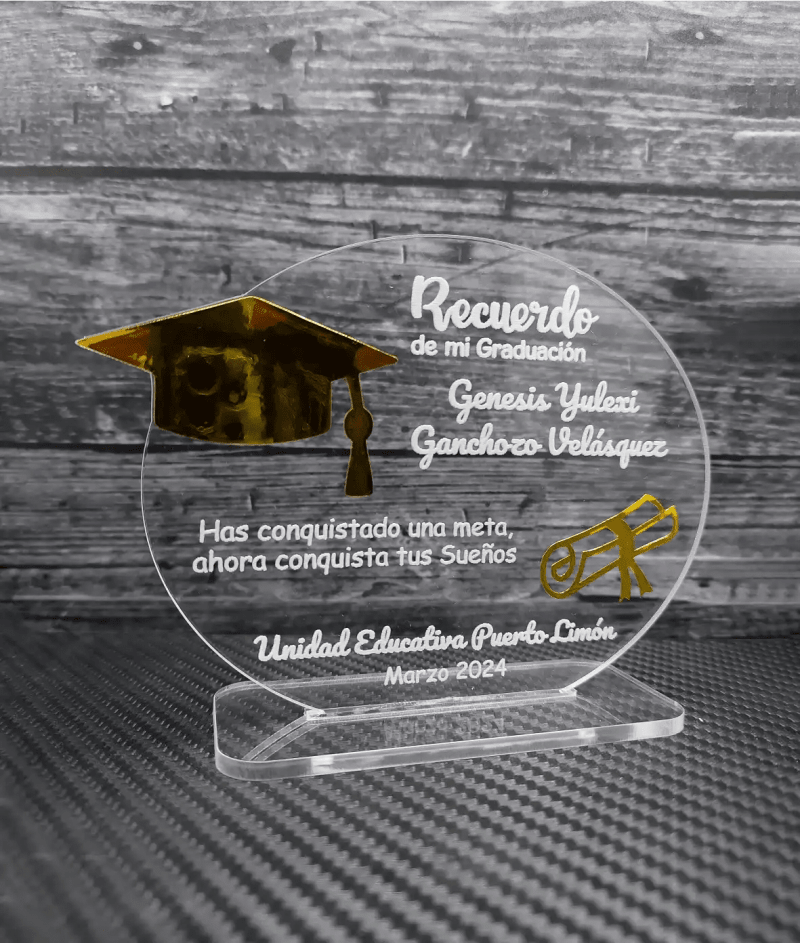Placa Acrílica de Graduación Personalizada – Recuerdo Conmemorativo - Imagen 1