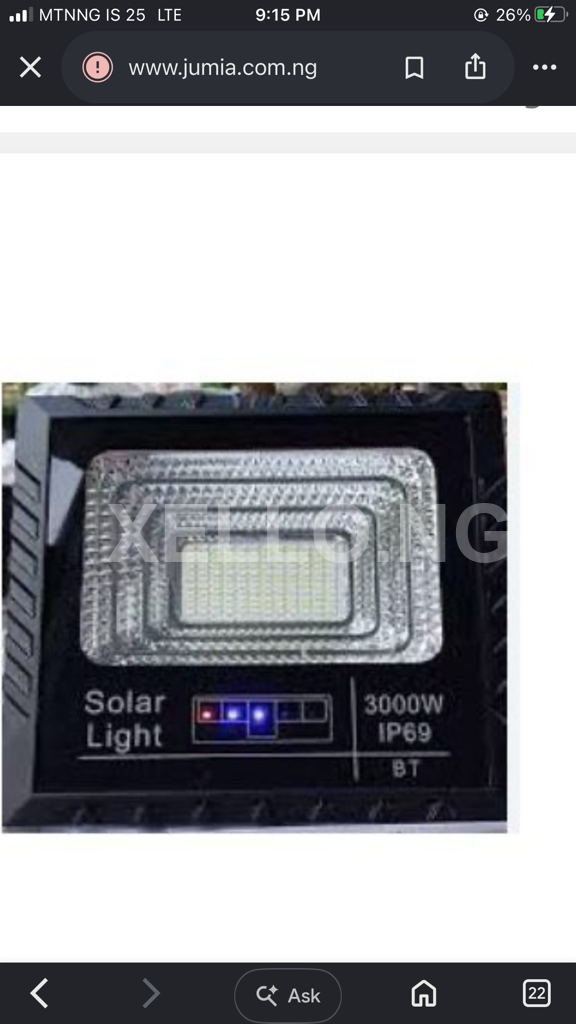 3,000w Solar flood light with remote and solar panel 3