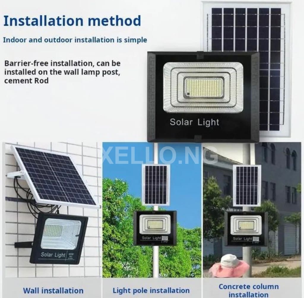 3,000w Solar flood light with remote and solar panel 2