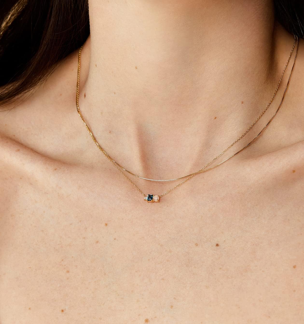 Vavily Minimalist Thin Gold Chain 18K Gold Plated Thin Box Chain Necklace Short Small Gold Chain Choker Necklaces for Women Gold Box Chain - 2