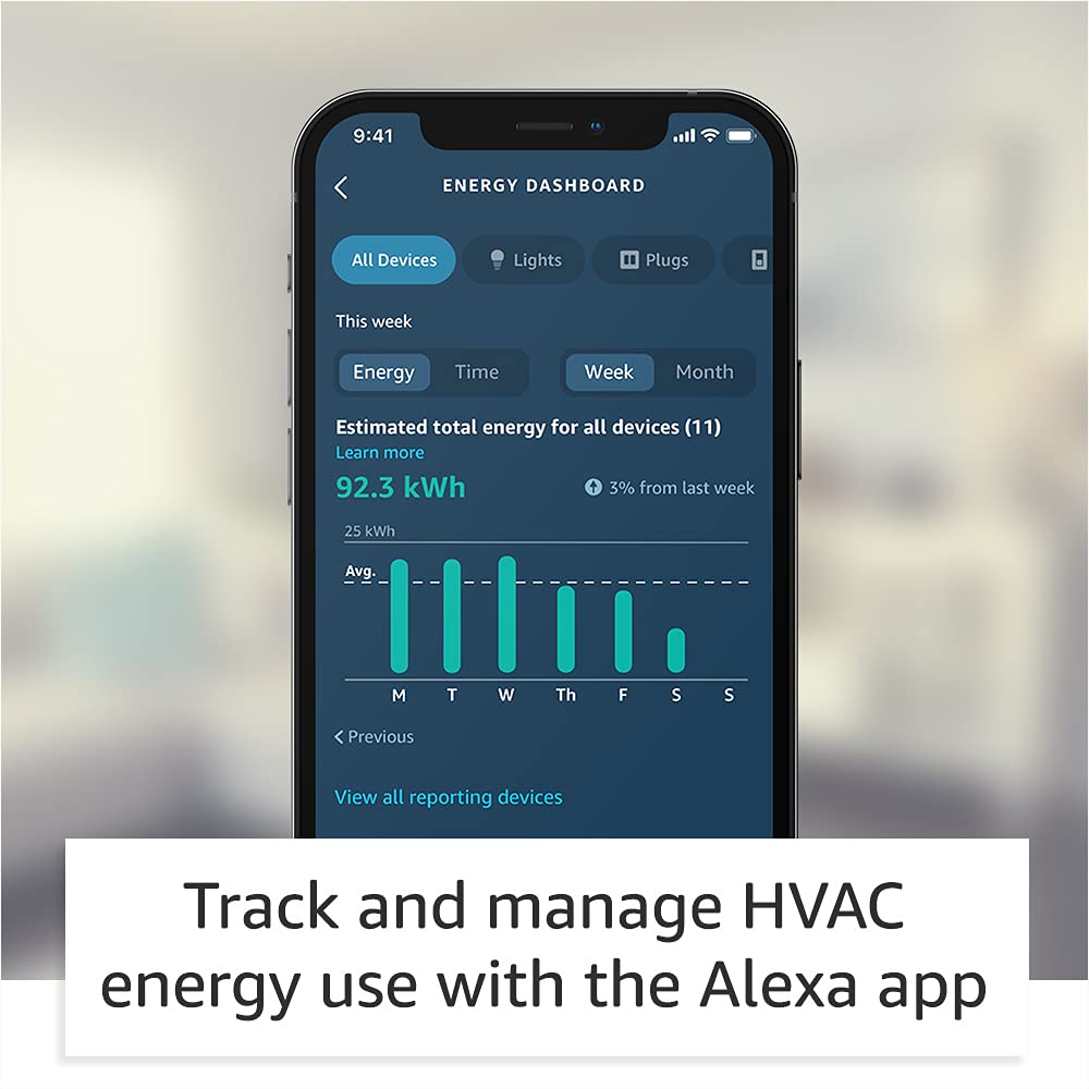 Amazon Smart Thermostat – Save money and energy - Works with Alexa and Ring - C-wire required Thermostat only Thermostat only - 3