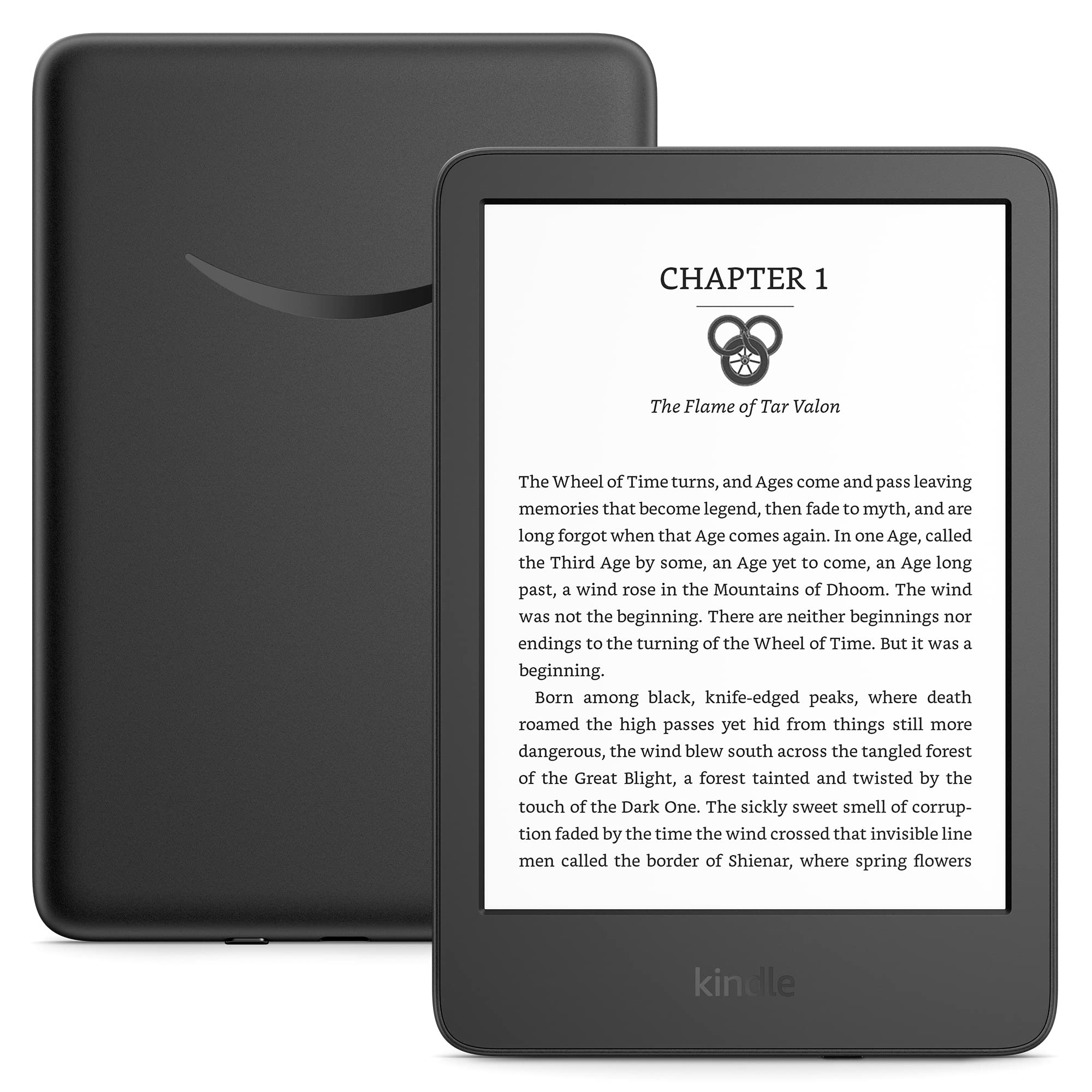 Amazon Kindle – The lightest and most compact Kindle, with extended battery life, adjustable front light, and 16 GB storage – Black Black Without Kindle Unlimited Lockscreen Ad-Supported