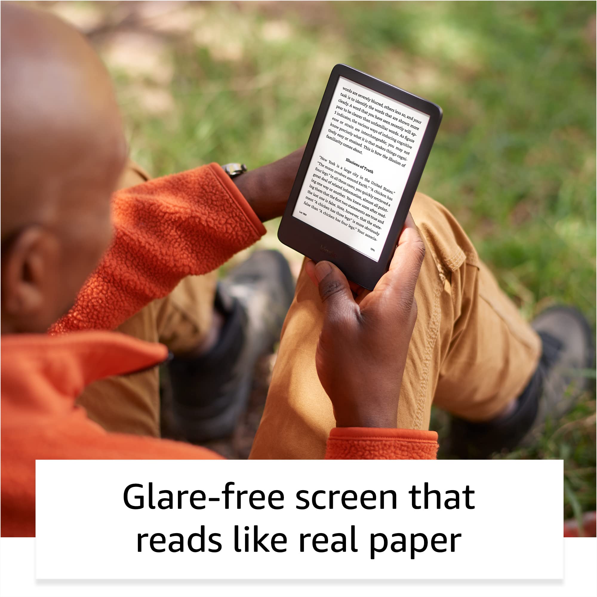 Amazon Kindle – The lightest and most compact Kindle, with extended battery life, adjustable front light, and 16 GB storage – Black Black Without Kindle Unlimited Lockscreen Ad-Supported - 3