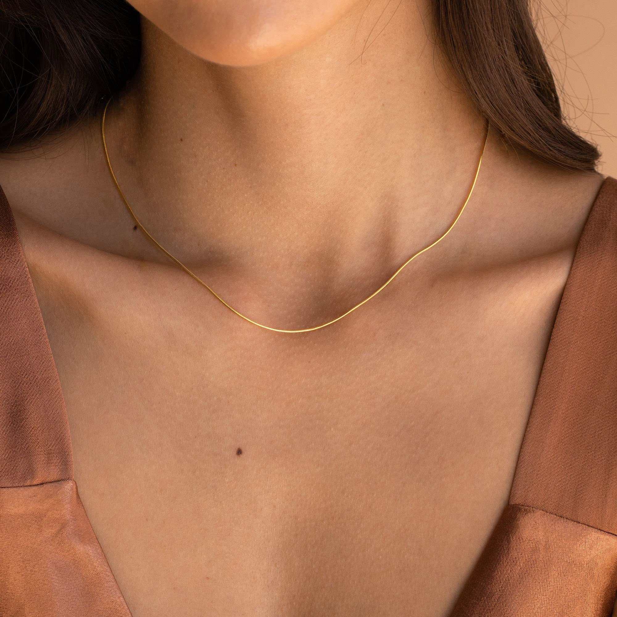 DEARMAY 14K Gold Plated Necklaces for Women, Dainty Gold Herringbone Choker Necklace Thin Layered Snake Chain Jewelry for Gifts 1.5MM 16"-GD Herringbone Necklace