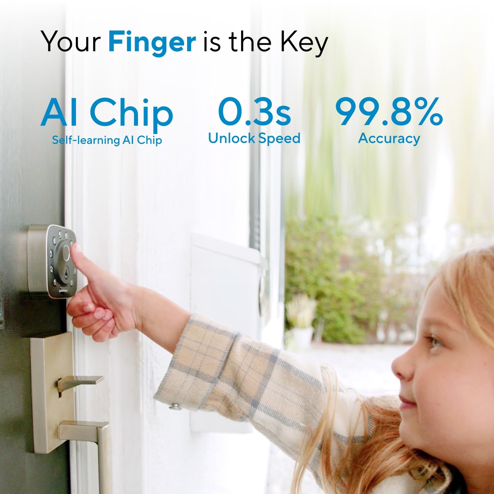 ULTRALOQ Bolt Fingerprint WiFi Smart Lock, Works with Apple Home, Siri, Alexa, 8-in-1 Keyless Entry with Fingerprint ID, App Remote Control, Keypad Deadbolt, BHMA Cert., Easy Install, 10 Mo. Battery Homekit + Built-in WiFi Black with Satin Nickel - 2