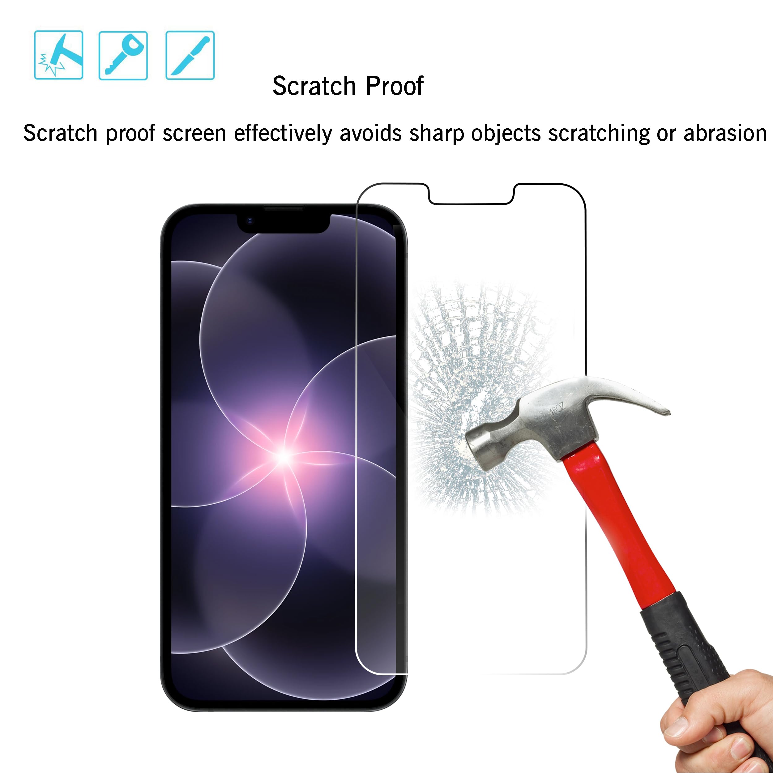 Ailun Screen Protector for iPhone 17e / iPhone 16e / iPhone 14 / iPhone 13 / iPhone 13 Pro [6.1 Inch] Display 3 Pack Tempered Glass, Case Friendly [Not for iPhone 16 6.1 Inch] - 2