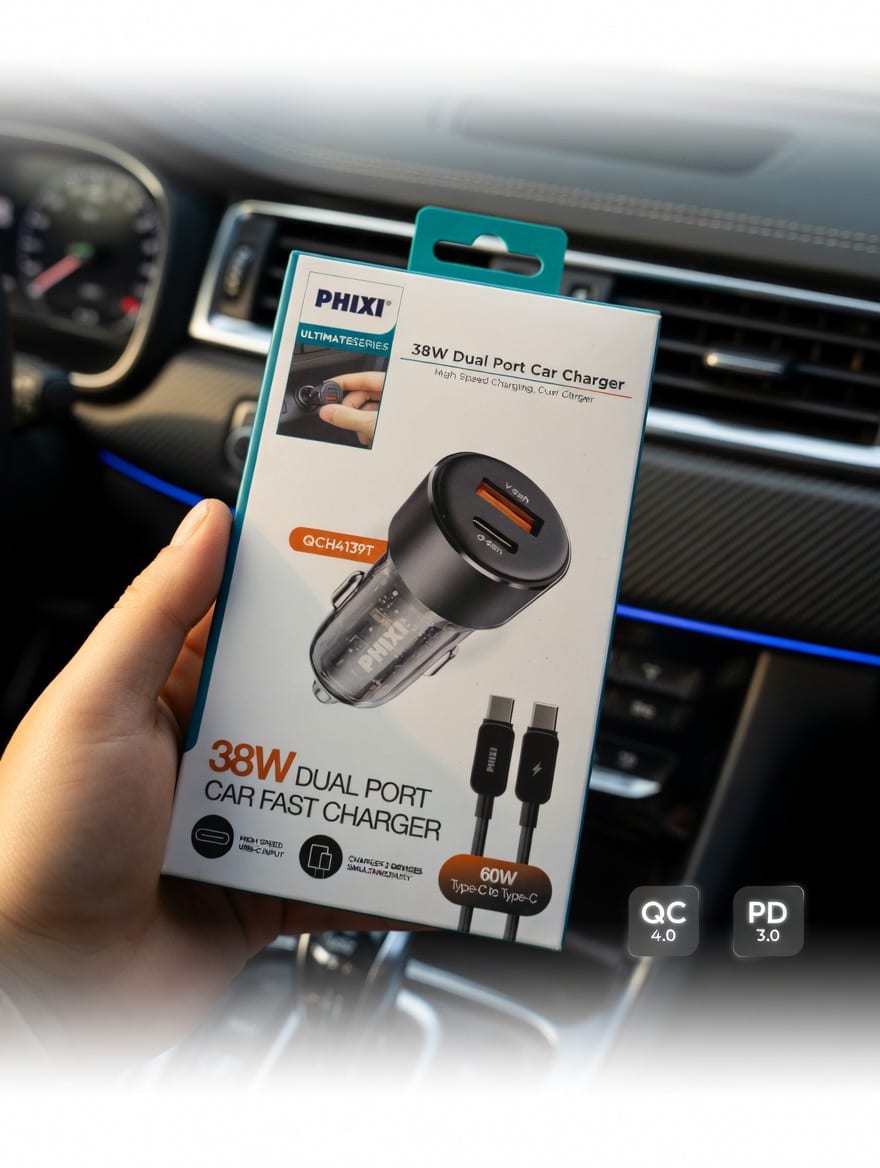 DriveCharge 38W Pro Araç Şarj Seti (Kablo Dahil)