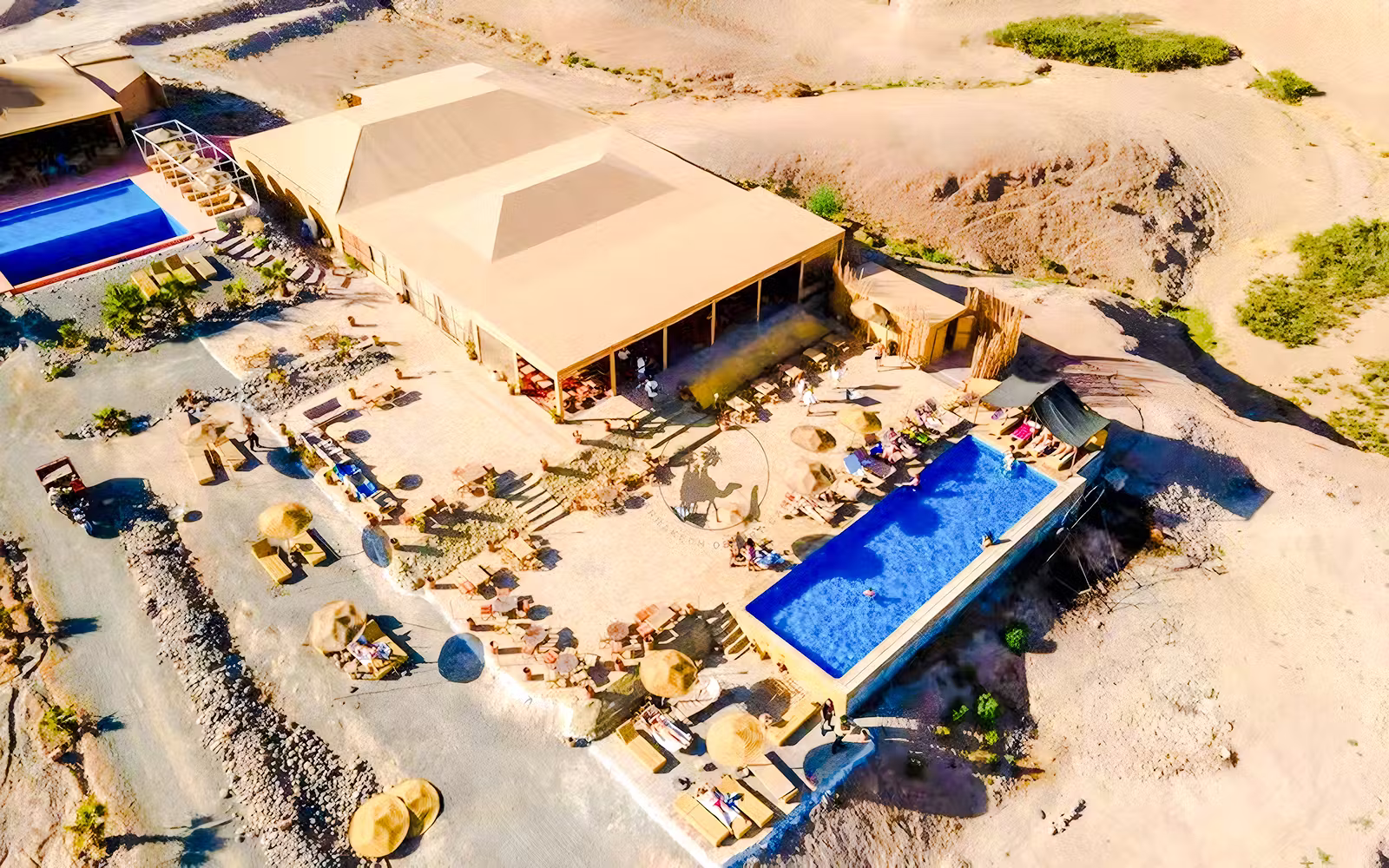 Overnight Agafay Desert Tour with Dinner Show & Pool Access