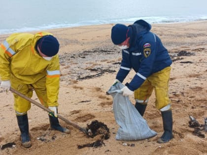 8 километров береговой линии очистили от мазута в Крыму