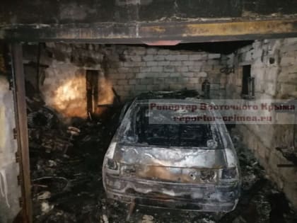 В Ленинском районе сгорел гараж вместе с автомобилем (Фото)