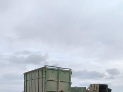 В Ленинском районе в аварию попала колонна больших мусоровозов (Фото)