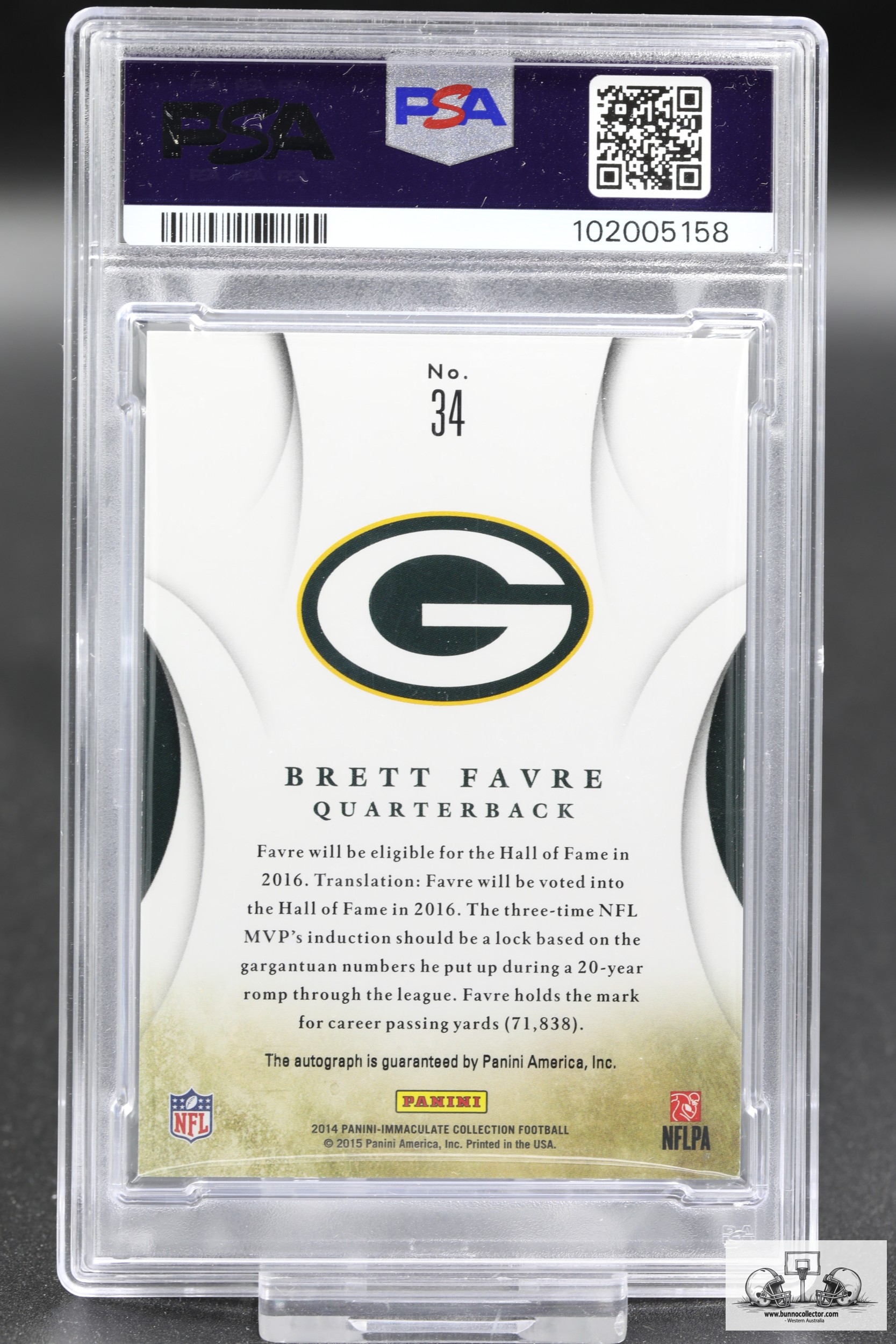 2014 Panini Immaculate Ink Brett Favre (34) 9/49
