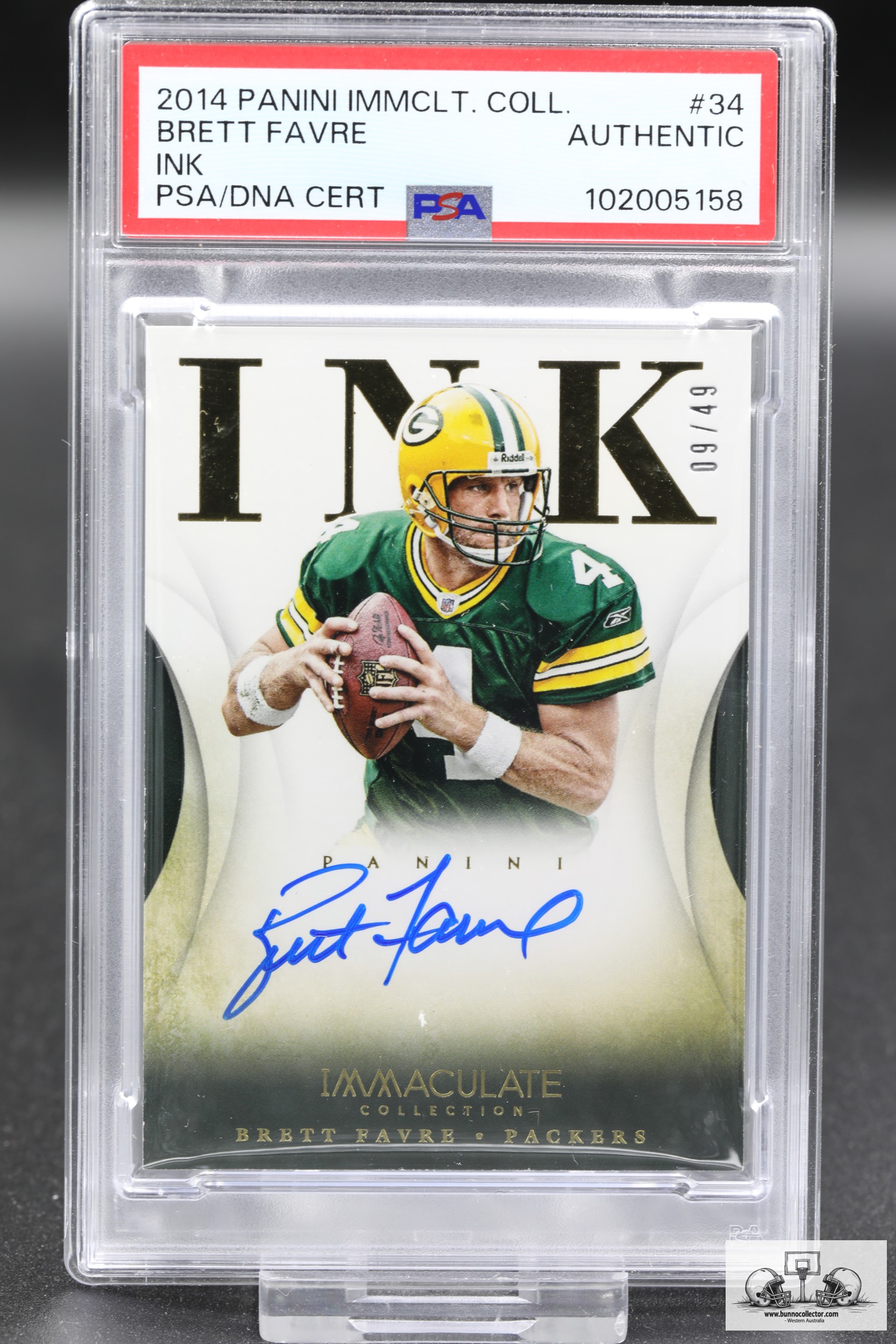 2014 Panini Immaculate Ink Brett Favre (34) 9/49