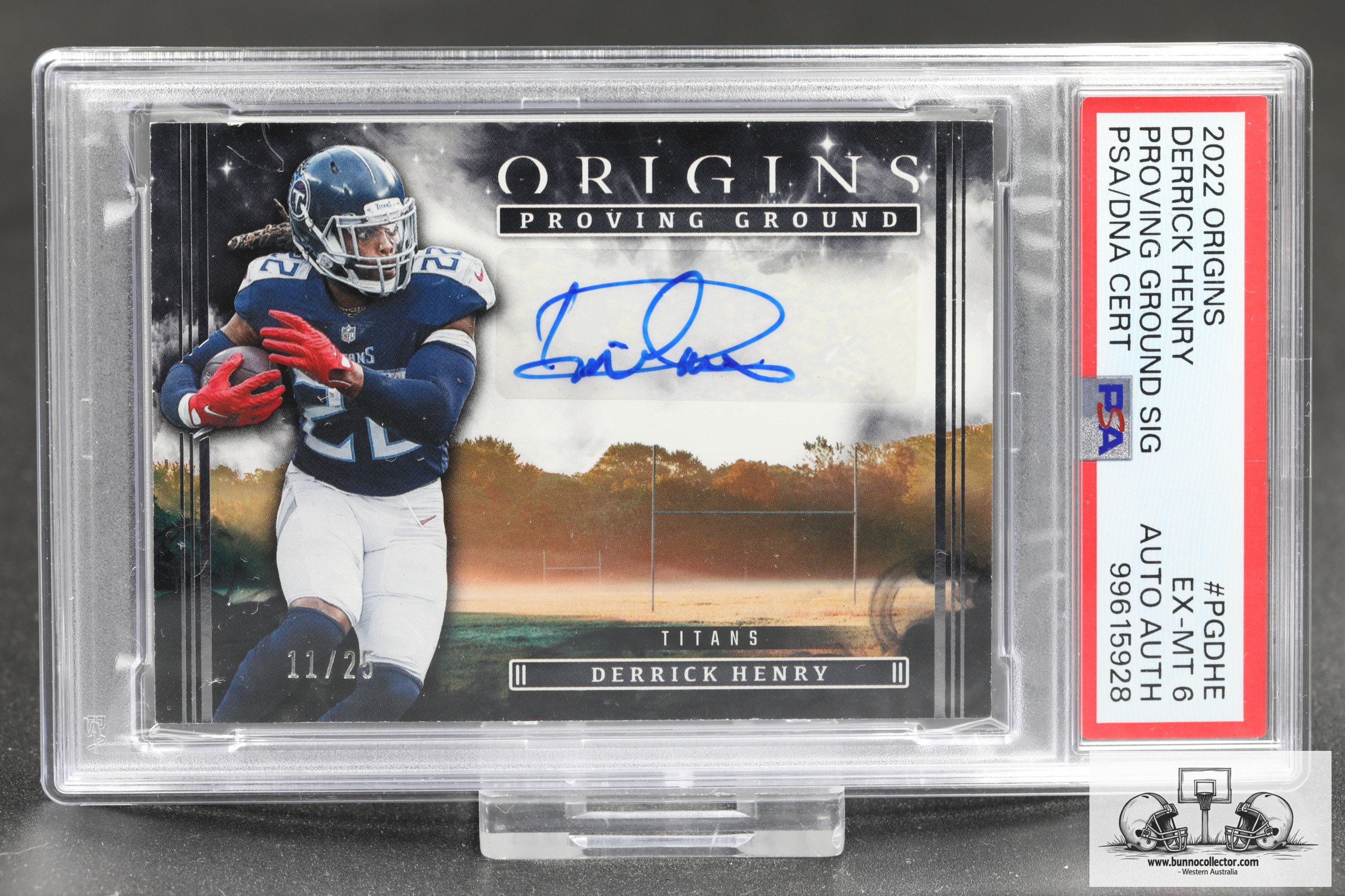 2022 Panini Origins Proving Ground Signatures Derrick Henry PG-6 PSA 6