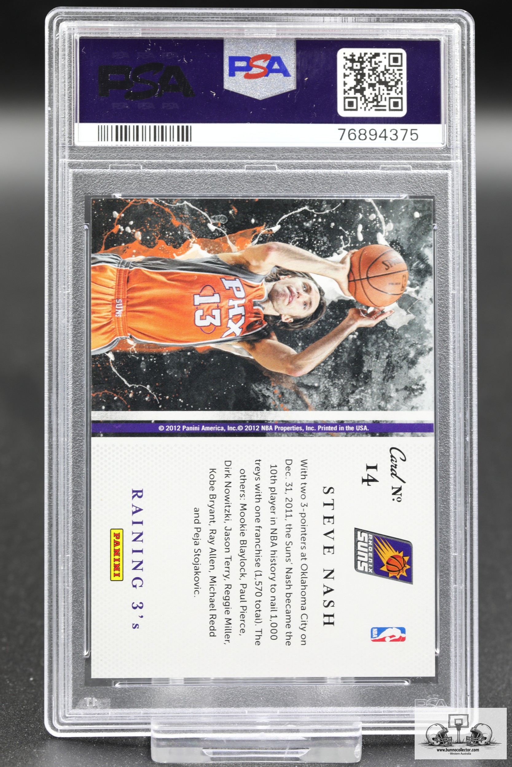 2011 Panini Past and Present Raining 3s Steve Nash (14) PSA 9