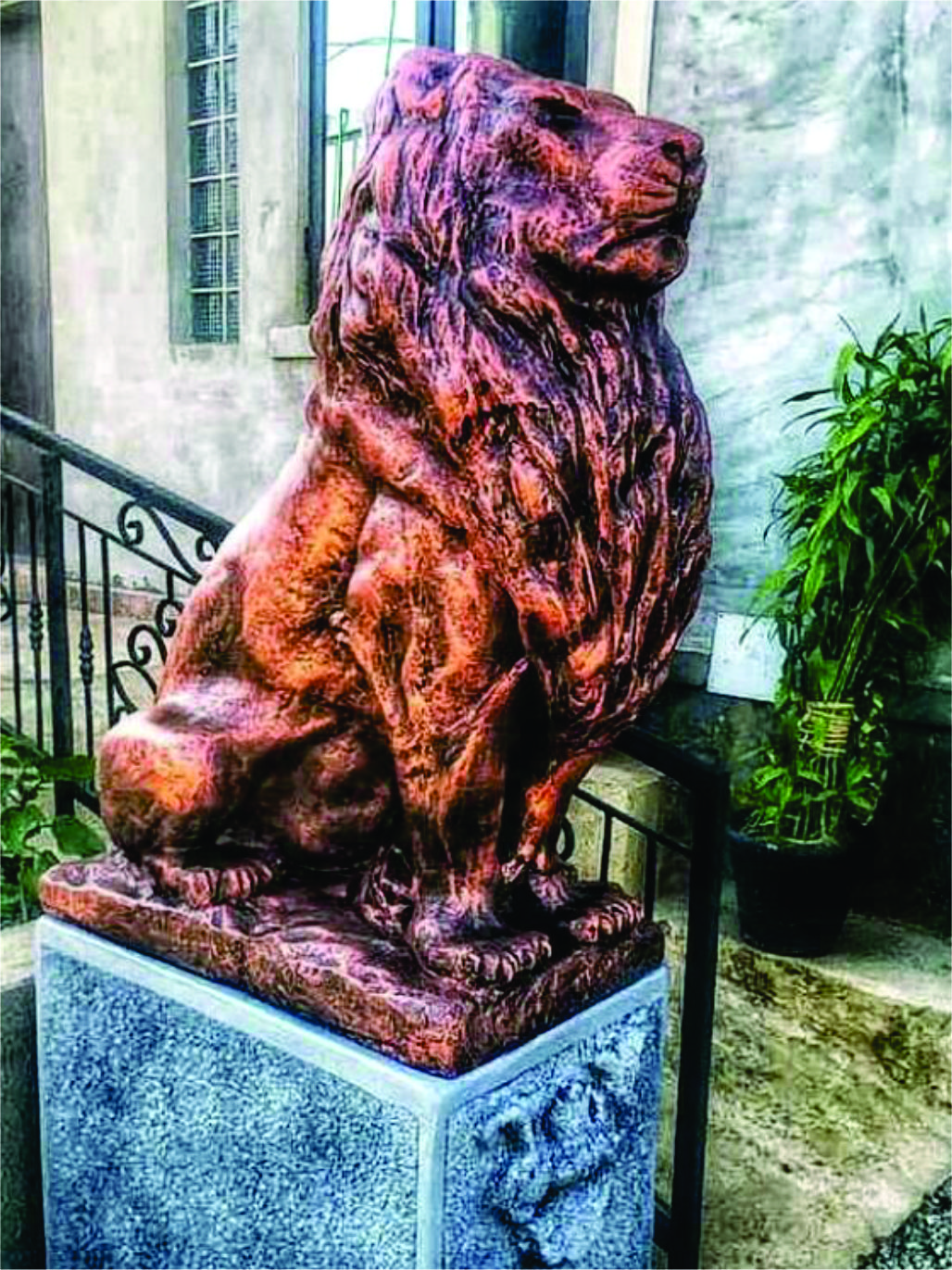 Majestic Guardian Lion - Stone & Concrete Sculpture by Crafts Design