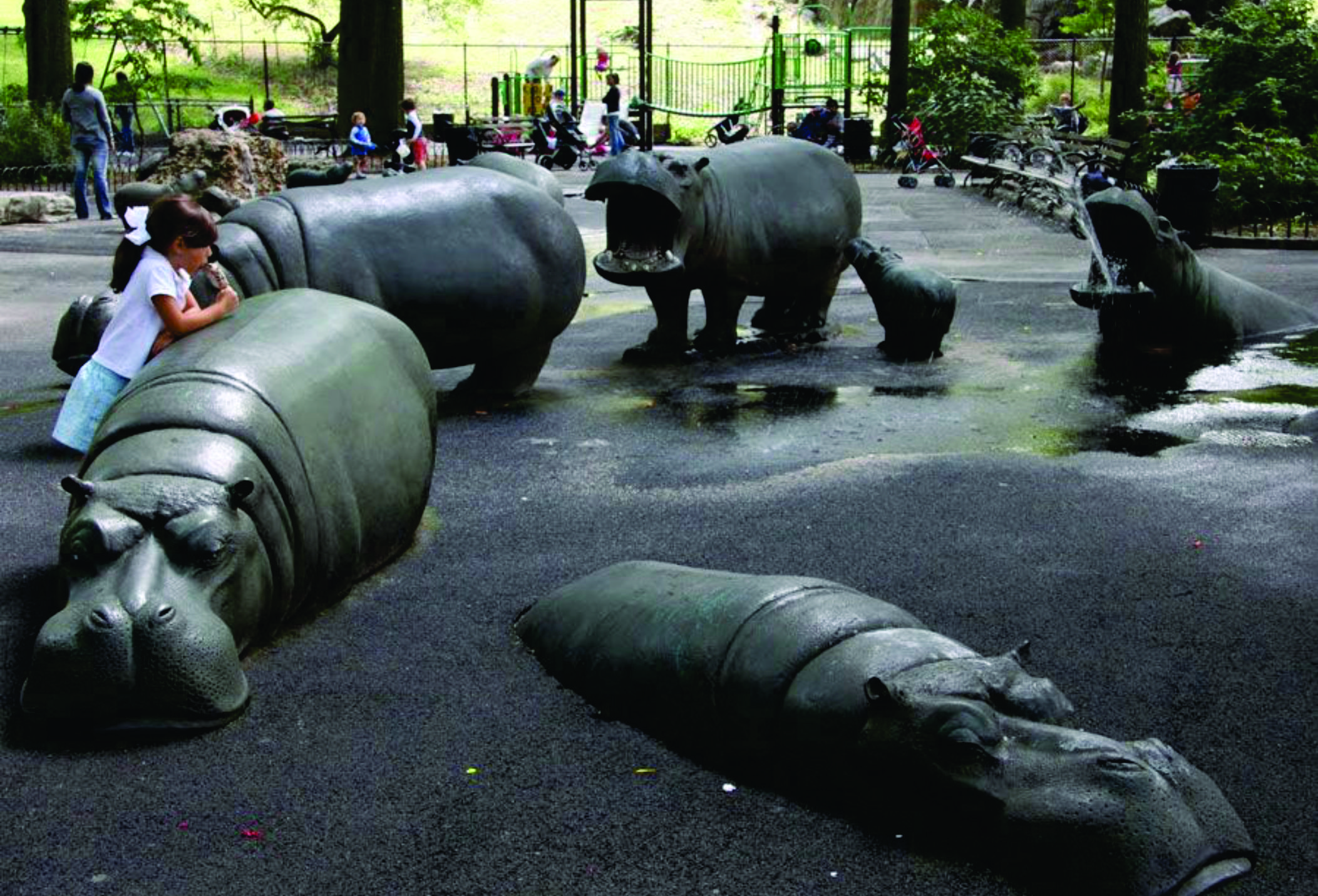 Savannah Hippo Family - Mega-Fauna Sculpture by Crafts Design