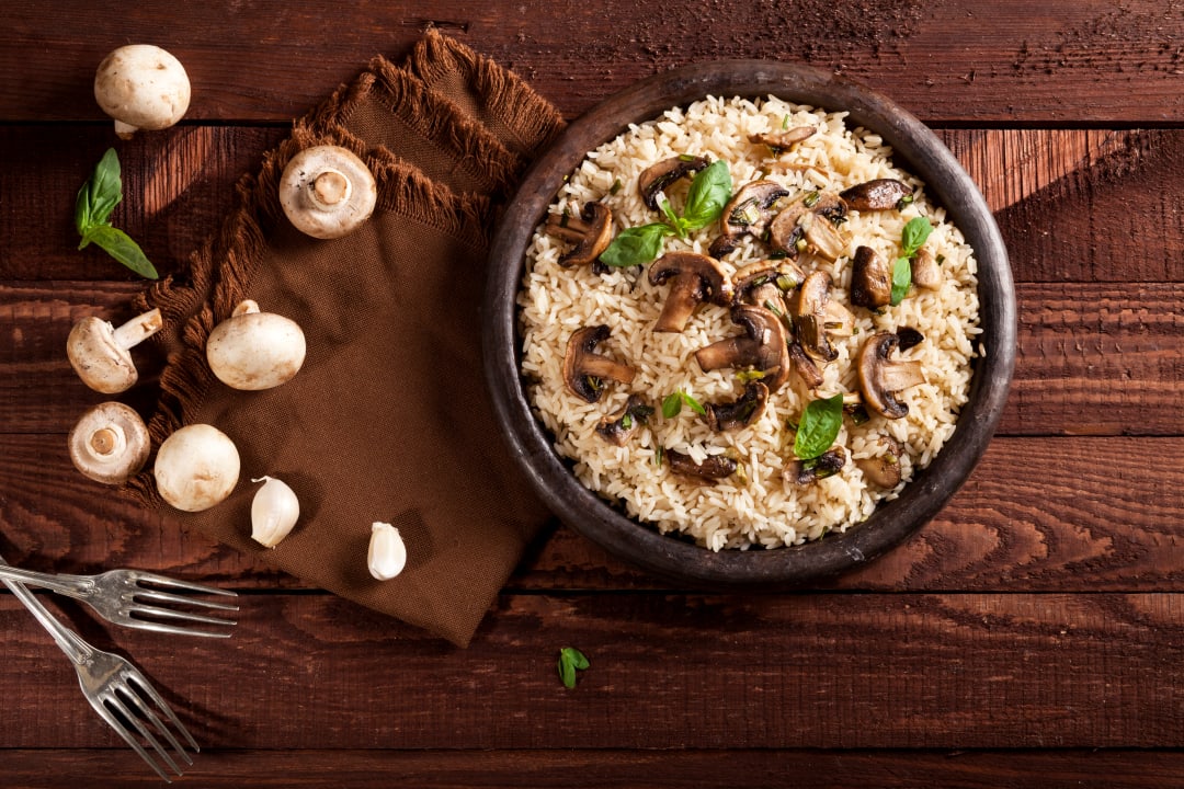 Mushroom brown rice recipe