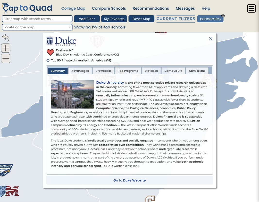 School profile detail view
