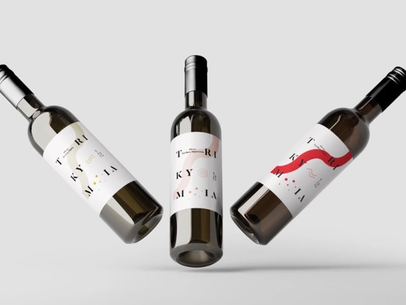 Trikymia Wine Label Design