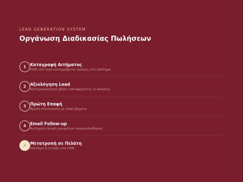 Οργάνωση Συστήματος Lead Generation για Τοπική Επιχείρηση