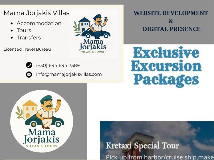 Website Development & Digital Presence – Mama Jorjakis Villas / KreTaxi