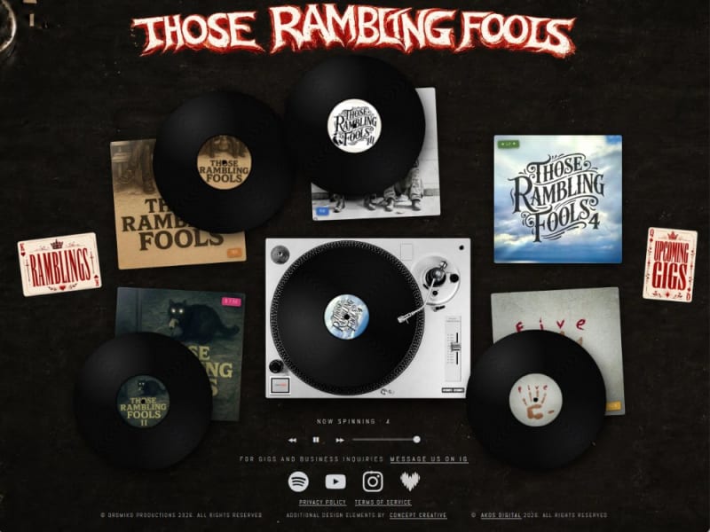Those Rambling Fools · Interactive Vinyl Web App