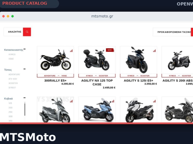MTSMoto | Ψηφιακός κατάλογος μοτοσυκλετών με φίλτρα και σύγκριση