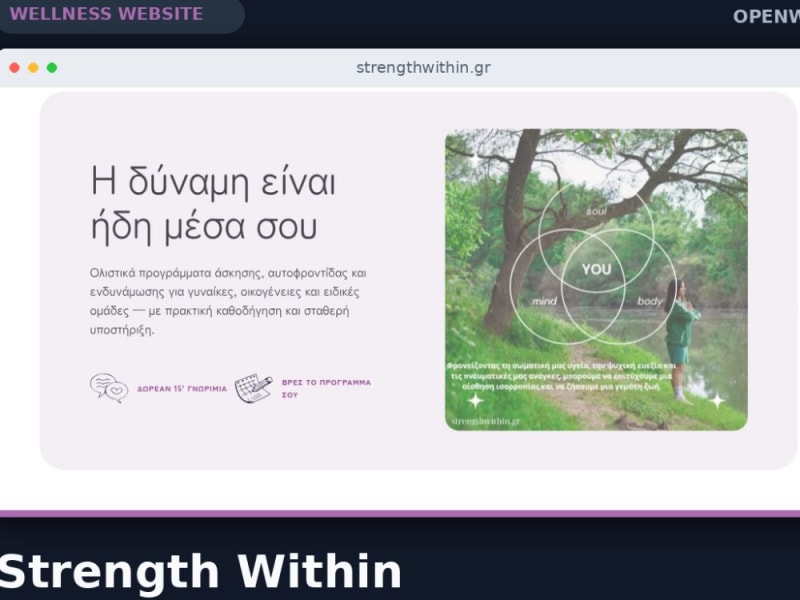 Strength Within | Ιστοσελίδα υπηρεσιών ευεξίας