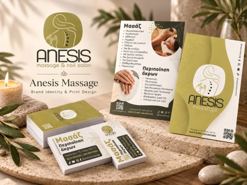 Anesis Massage & Nail Salon – Brand Identity & Print Design