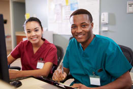 Two doctors posing